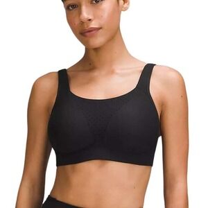Lululemon Run Time Sports Bra High Support Running Black Size 34D Padded Straps‎